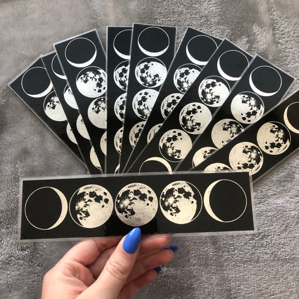 Lunar Phases Foil Bookmark