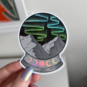 Pegatina holográfica de bola de cristal