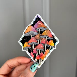 Holographic Mushroom Sticker