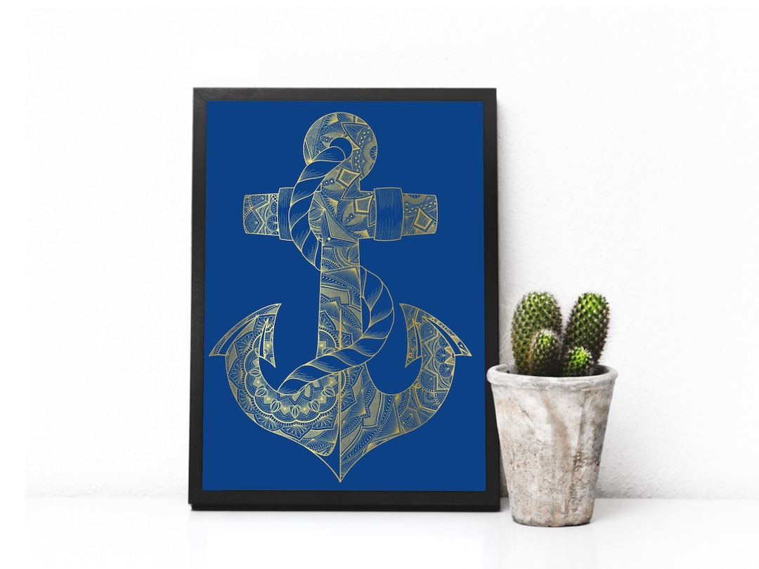 Anchor Foil Print Etsy