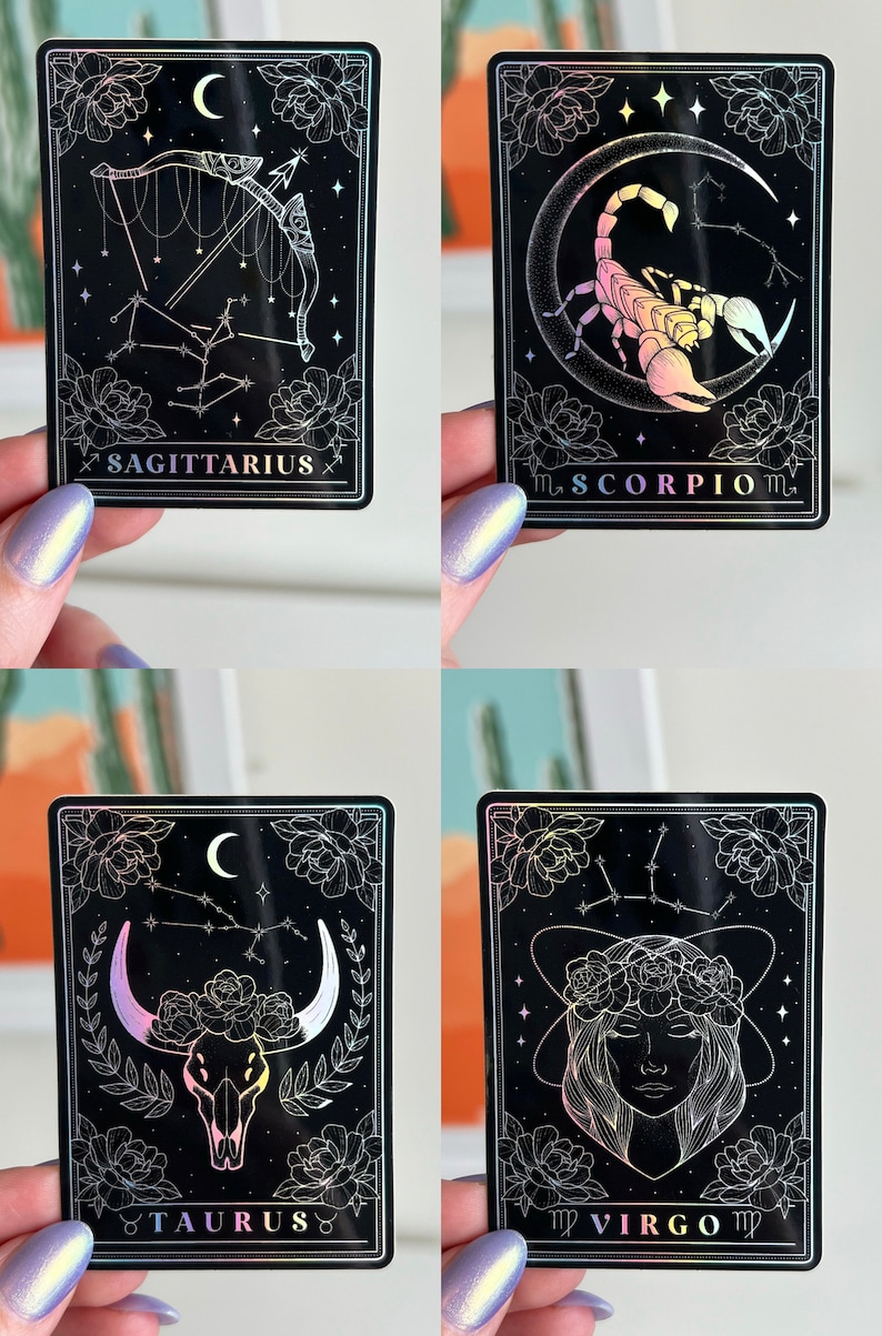 Zodiac Sign Holographic Stickers image 5