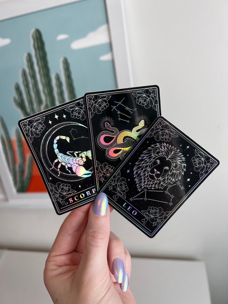 Zodiac Sign Holographic Stickers image 1