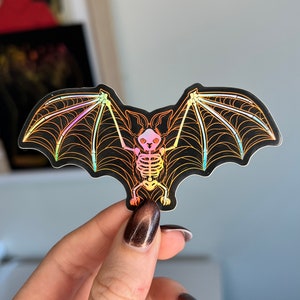 Pegatina holográfica apta para lavavajillas Skelly Bat