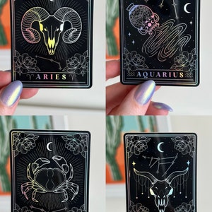 Zodiac Sign Holographic Stickers image 3