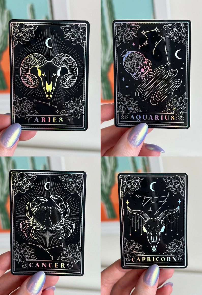 Zodiac Sign Holographic Stickers image 3