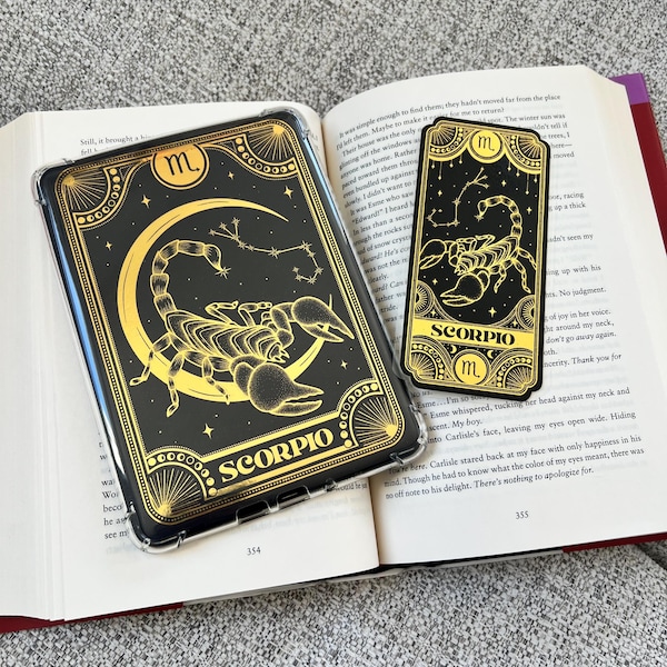 Zodiac Signs Matching Handmade Bookmark and Kindle Paperwhite Clear Case Insert