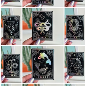 Zodiac Sign Holographic Stickers image 2