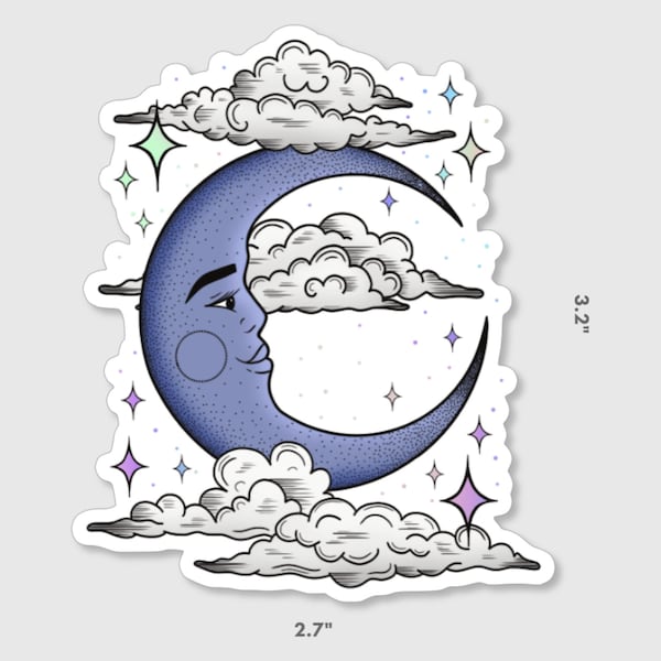 Holographic Moon Sticker