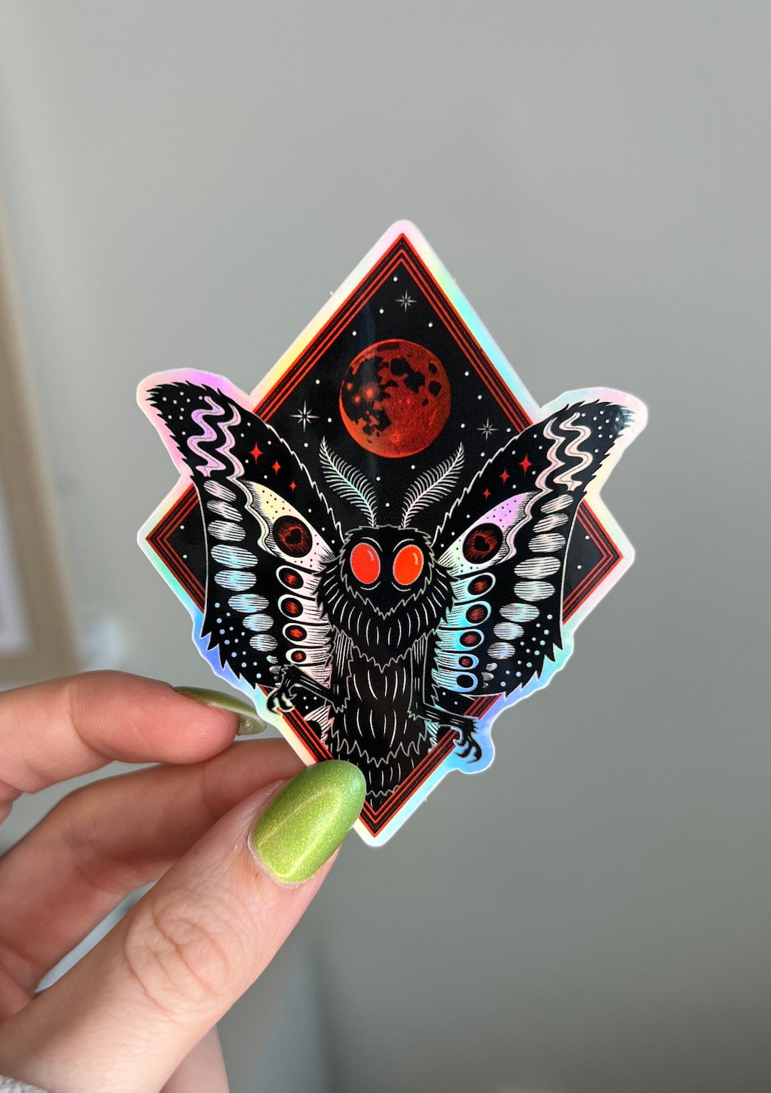 Mothman Holographic Waterproof Sticker - Etsy