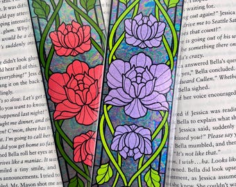Handmade Stained Glass Inspired Art Nouveau Foil Bookmark