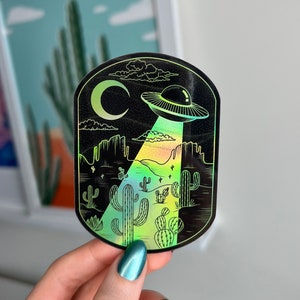 Sticker holographique OVNI