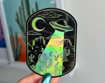 UFO Holographic Sticker