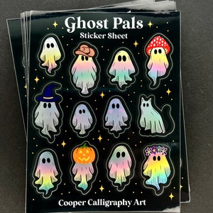 Holographic Ghost Pals Sticker Sheet