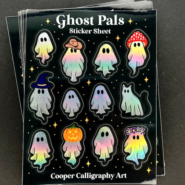 Holographic Ghost Pals Sticker Sheet
