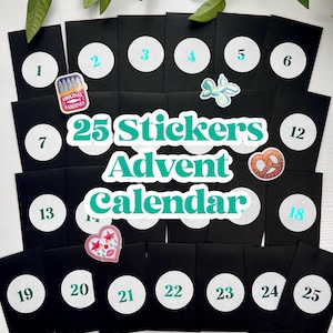 25 Sticker Advent Calendar- 25 waterproof stickers to count down to Christmas!