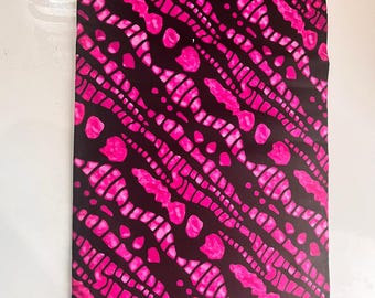 Pink Black Ankara Fabric: African Print Cotton Dressmaking Material by Yard