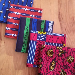 African Print Pocket Square Set: 100% Cotton Handkerchiefs in Gift Box