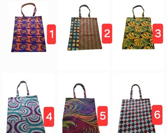 African Print Tote Bag: Reusable Polycotton Shopper, Ankara Fabric