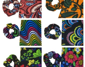 Ankara Floral Scrunchies: African Print Hair Ties - 7 Patterns