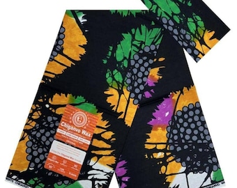 African Ankara Print Cotton Fabric: Vibrant Multicolored Dressmaking Material