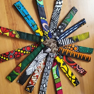 Handmade Fabric Keychain Wristlet: Colorful Key Fob Accessory