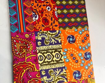 African Ankara Print Fabric: Multicolored Cotton Dressmaking Material by the Yard, Sold Per Yard