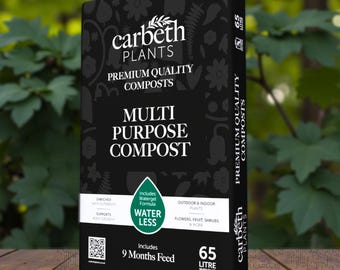 Multi Purpose Compost with 9 Month Feed - 65L - Water Less Formula For Pots, Borders, Bedding Plants & Vegetables