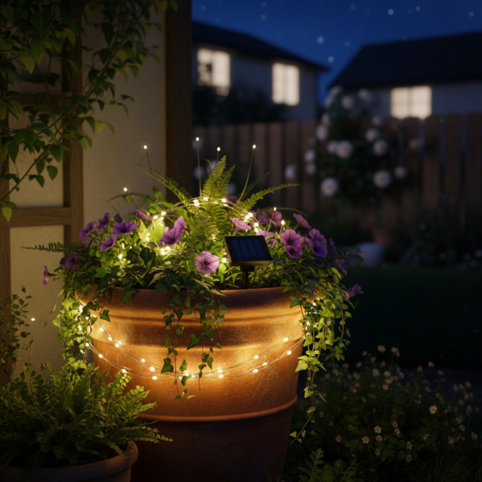 Led Firefly Large Installation Solar Wire 100 LED Firefly Lights - Decorative Copper Garden Fairy ...
