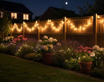 Solar LED String Lights 100 Bulbs - Weather Resistant & Energy Efficient - Outdoor Garden Fairy Lights for Trees, Fences, Balcony and Patios