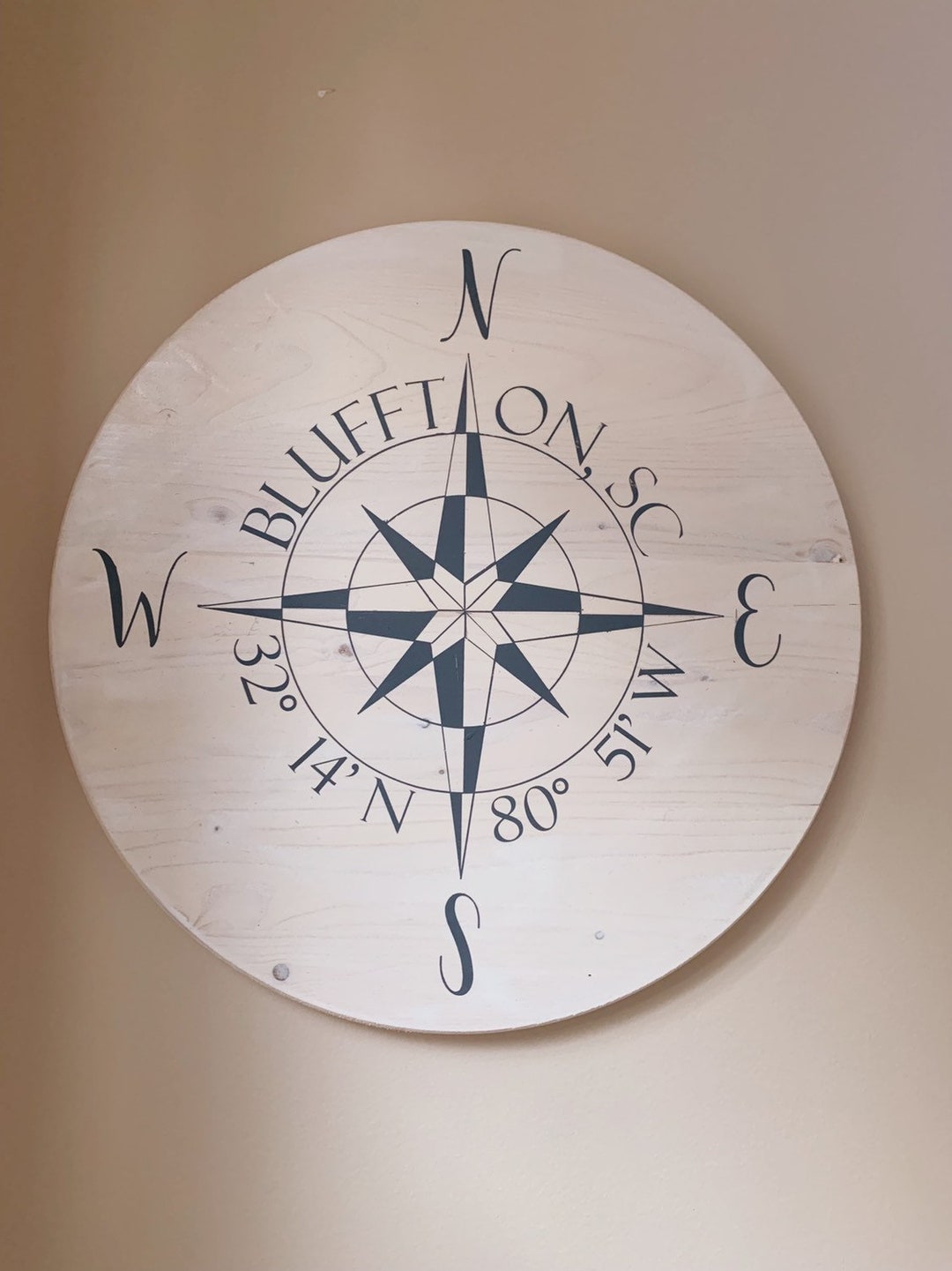 Personalized Compass Sign Coordinate Sign Nautical Sign Home Sign ...
