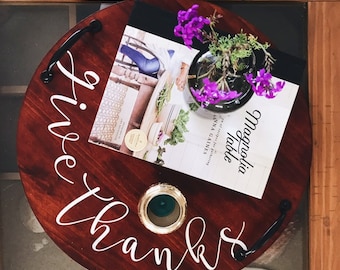 Give Thanks Tray | Fall Tray | Coffee Table Tray | Decorative Tray | Give Thanks Sign | Wooden Tray | Serving Tray | Farmhouse Style Tray |