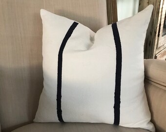 Painted Grain Sack Stripe Throw Pillow | Accent Pillow | Farmhouse Style Pillow | Fall Home Decor | Home Throw Pillow | Striped Pillow