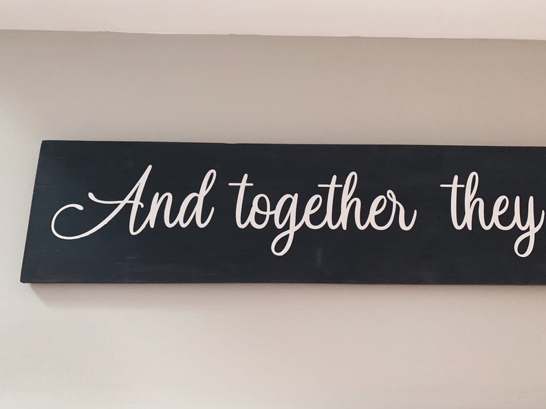 And Together They Built A Home They Loved Sign Over the Door Sign Family Sign Home Sign Living Room Sign Farmhouse Style Sign image 3