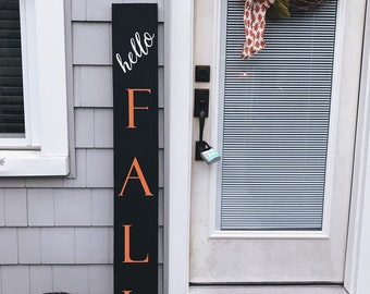 Hello Fall Front Porch Sign | Fall Sign | Fall Decor | Outdoor Sign | Front Porch Decor | Fall Decorations | Halloween Decor