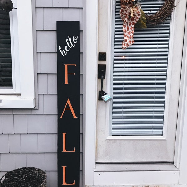 Hello Fall Front Porch Sign | Fall Sign | Fall Decor | Outdoor Sign | Front Porch Decor | Fall Decorations | Halloween Decor