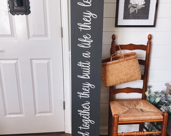 5ft And Together They Built A Life They Loved Sign | Over the Door Sign | Family Sign | Home Sign | Living Room Sign | Housewarming Gift