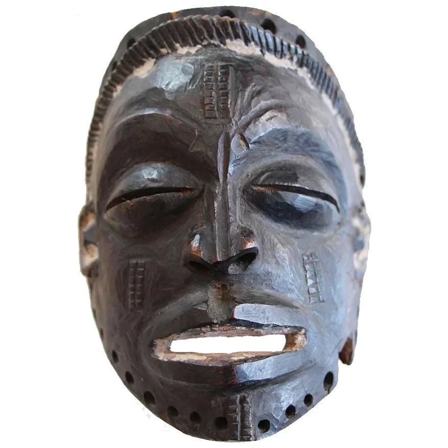 Vintage Female African Mask, Mwana Pwo