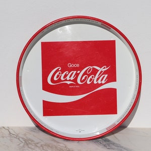 1970er Jahre Seltenes Coca-Cola Werbetablett, Venezuela