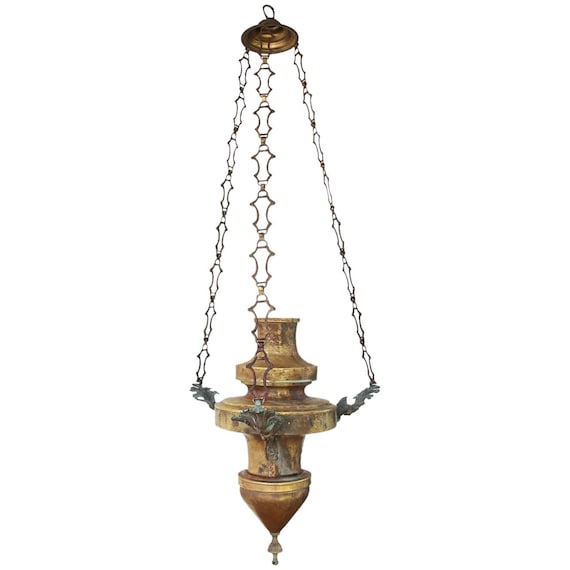 Portuguese 19th Century Baroque Brass Chandelier with 3 Heads of Angels, Antique