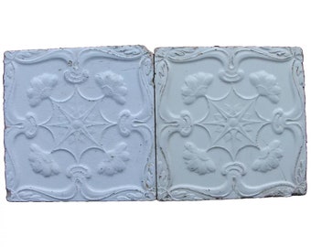 19th/20th Century Portuguese Set of 2 Tiles, Tin-glazed Pottery, Antique