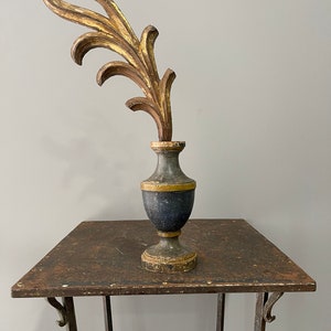 18th Century Portuguese Baroque Ornament on Wooden Vase