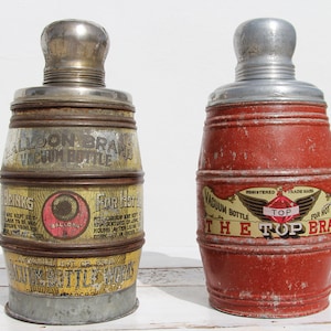 1910s Rare Set of Two American Vacuum Bottles: &quot;Balloon Brand&quot; and &quot;The Top Brand&quot;