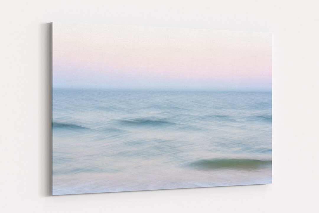 Sunset Ocean Waves Print, Abstract Coastal Canvas Art - Etsy