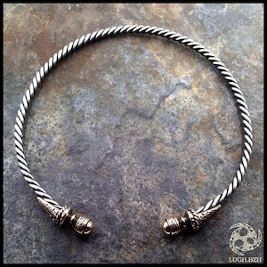 Belenos (Arc’hant hag Arem) Celtic Torque in Silver and Bronze