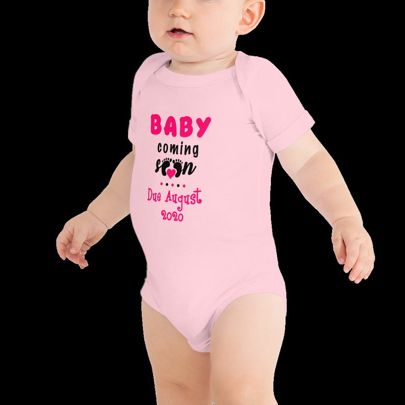 Download Pregnancy Announcement SVG Baby Girl Coming Soon August | Etsy