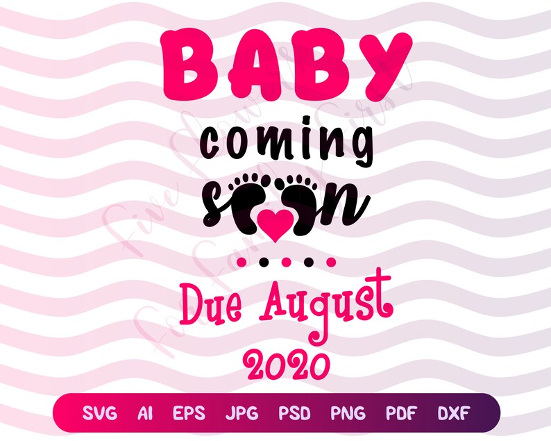 Download Pregnancy Announcement SVG Baby Girl Coming Soon August | Etsy