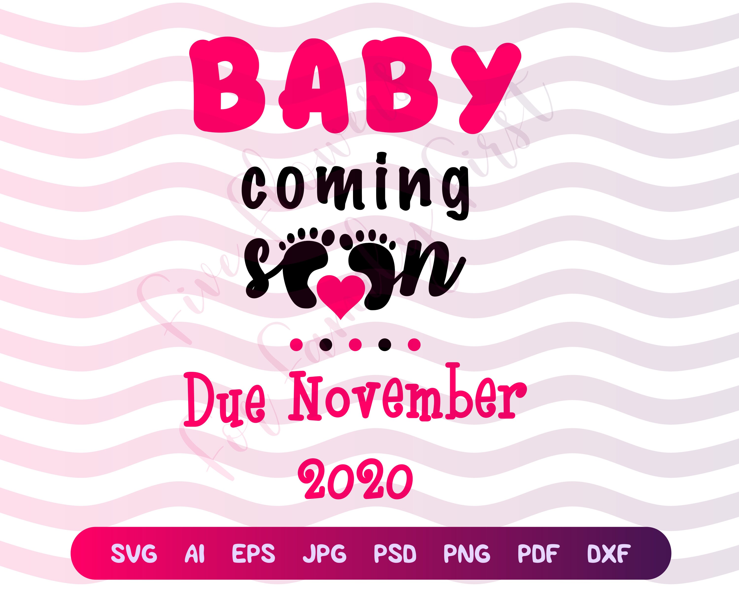 Download Pregnancy Announcement SVG Baby Girl Coming Soon November | Etsy