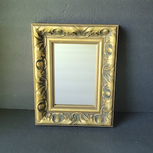 Chunky Rectangle Ornate Gold Framed Mirror 12x9&quot; Gallery Wall