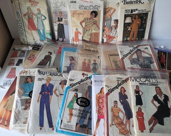 Lot of 22 Vintage Sewing Patterns Size Various Sizes McCall's Simplicity Size 8 - 16