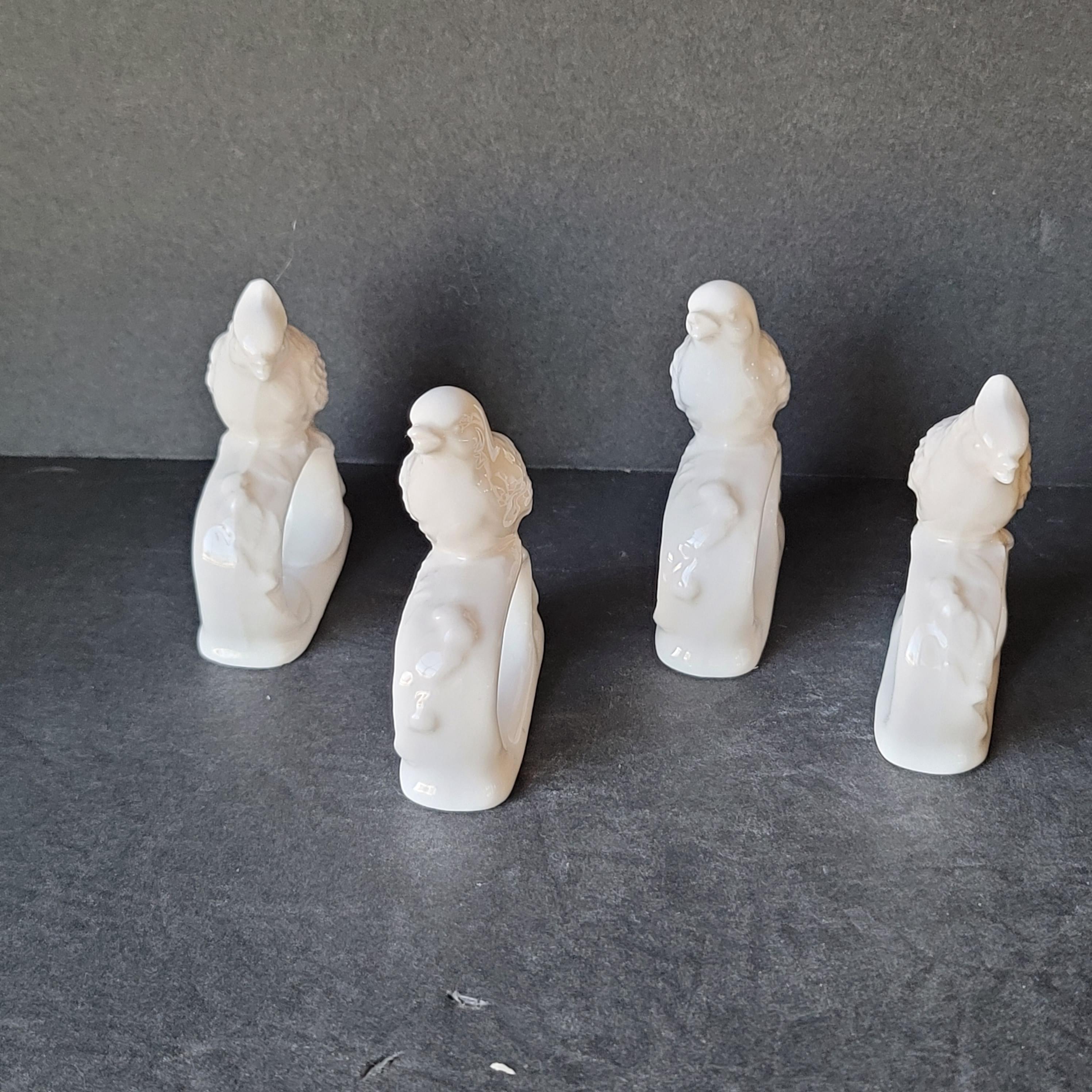 ヴィンテージホワイト磁器製鳥型ナプキンリングホルダー ナプキン